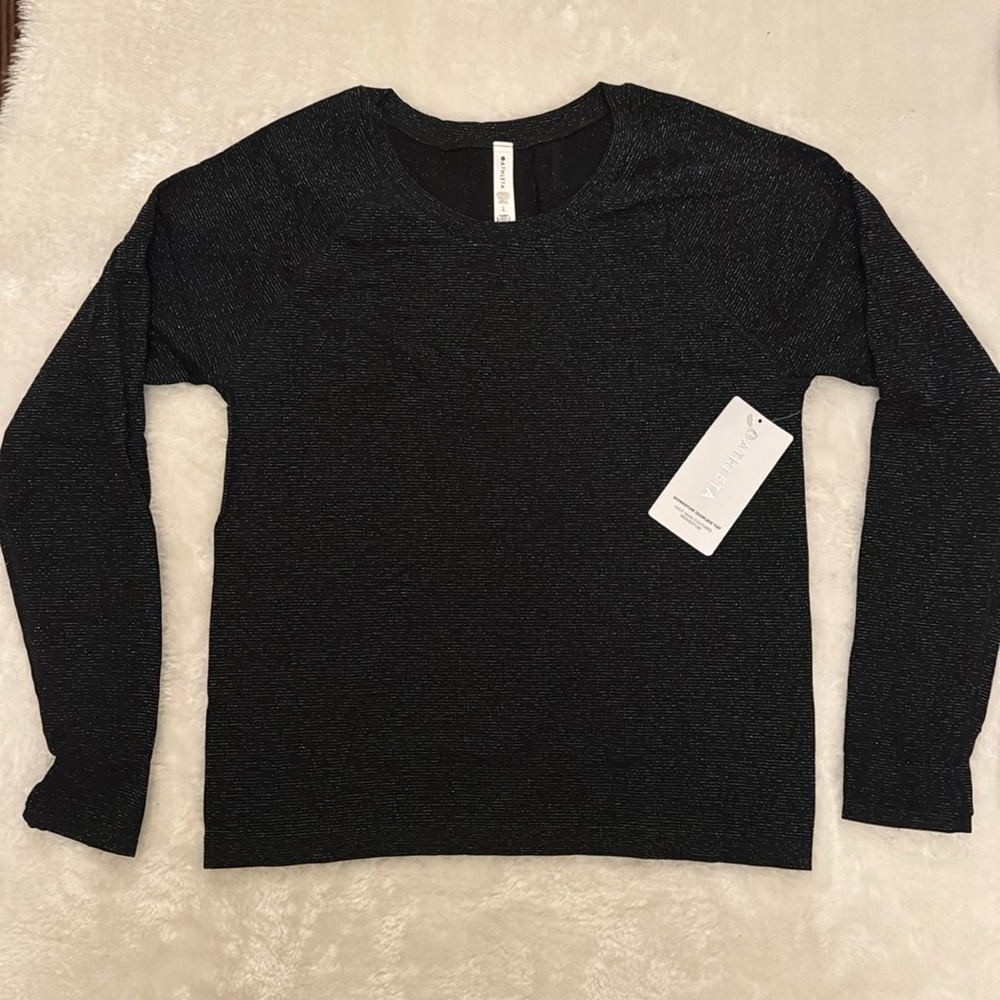 Athleta Momentum Seamless Top - Black and silver. Never worn / New with tags.